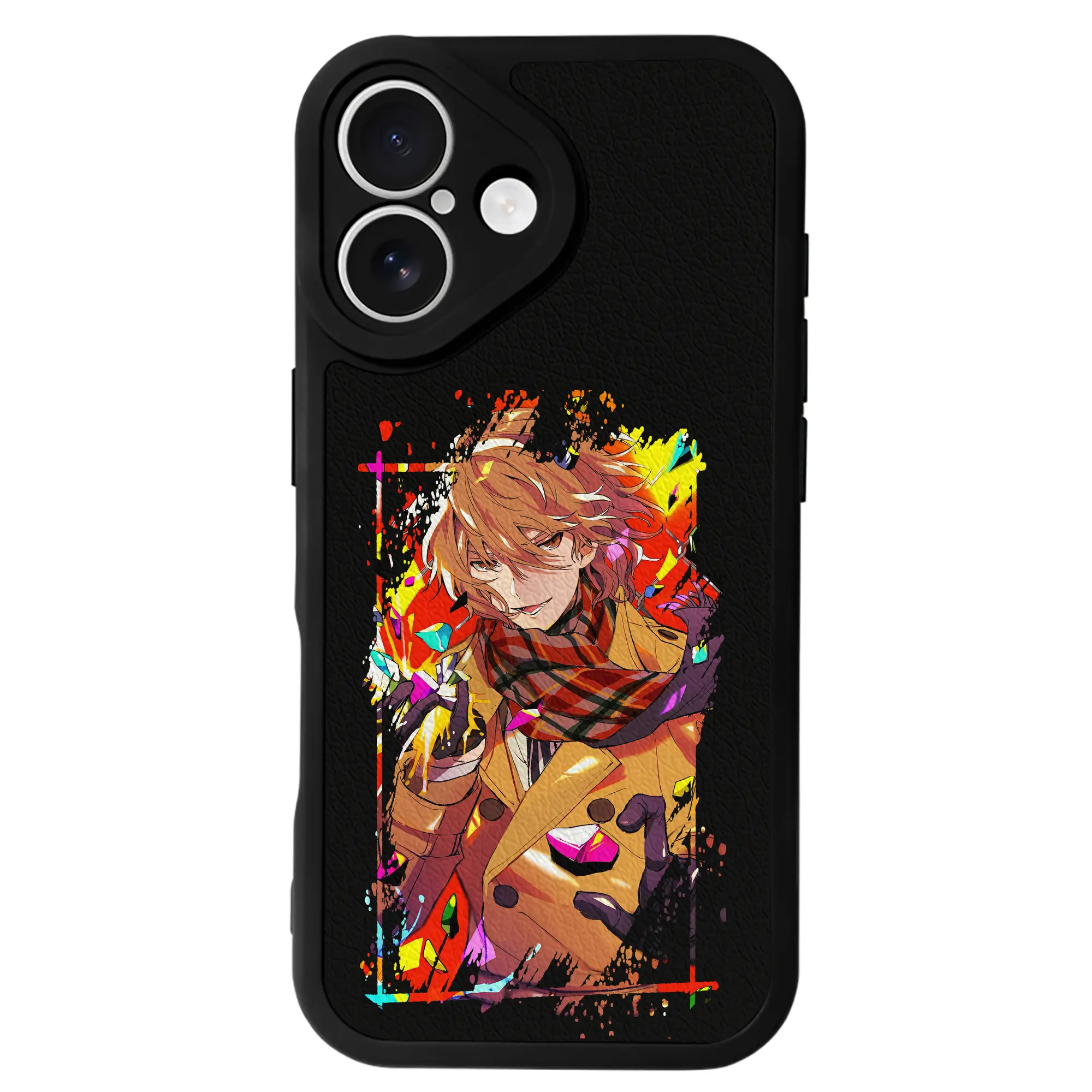 ペルソナ グッズ,明智吾郎 - IPhone 16シリーズ対応 ・ シリコンスマホケース ・ レザー調 ・ 高精度フィット ・ 耐衝撃 ・ ワイヤレス充電対応 ・ 精密カット